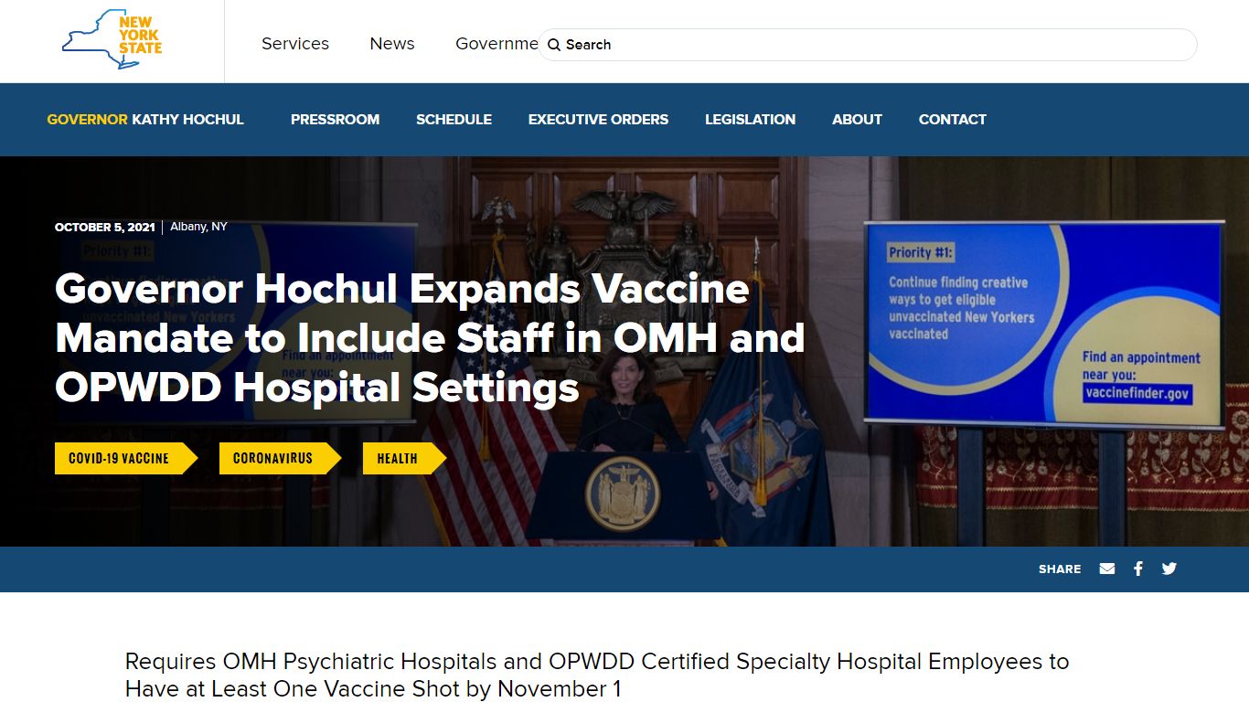 Governor Hochul Expands Vaccine Mandate to ... - Governor Kathy Hochul